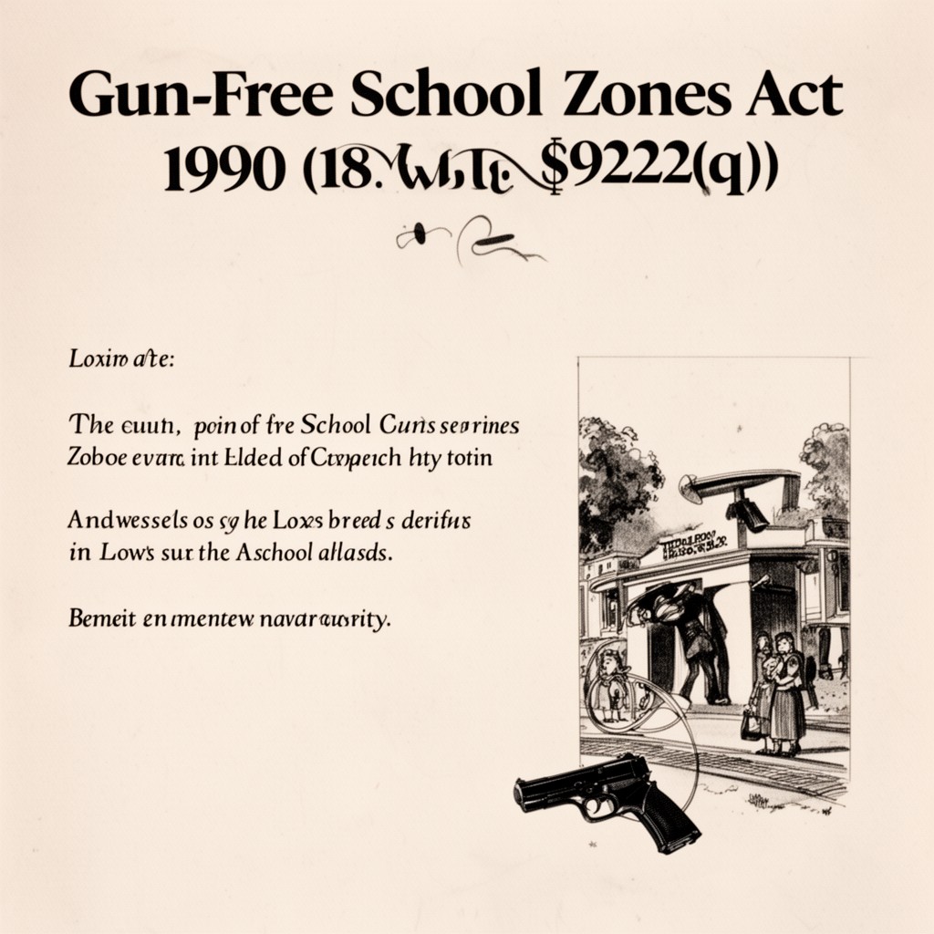 AI-generated illustration of Gun-Free School Zones Act of 1990, 18 U.S.C. § 922(q)