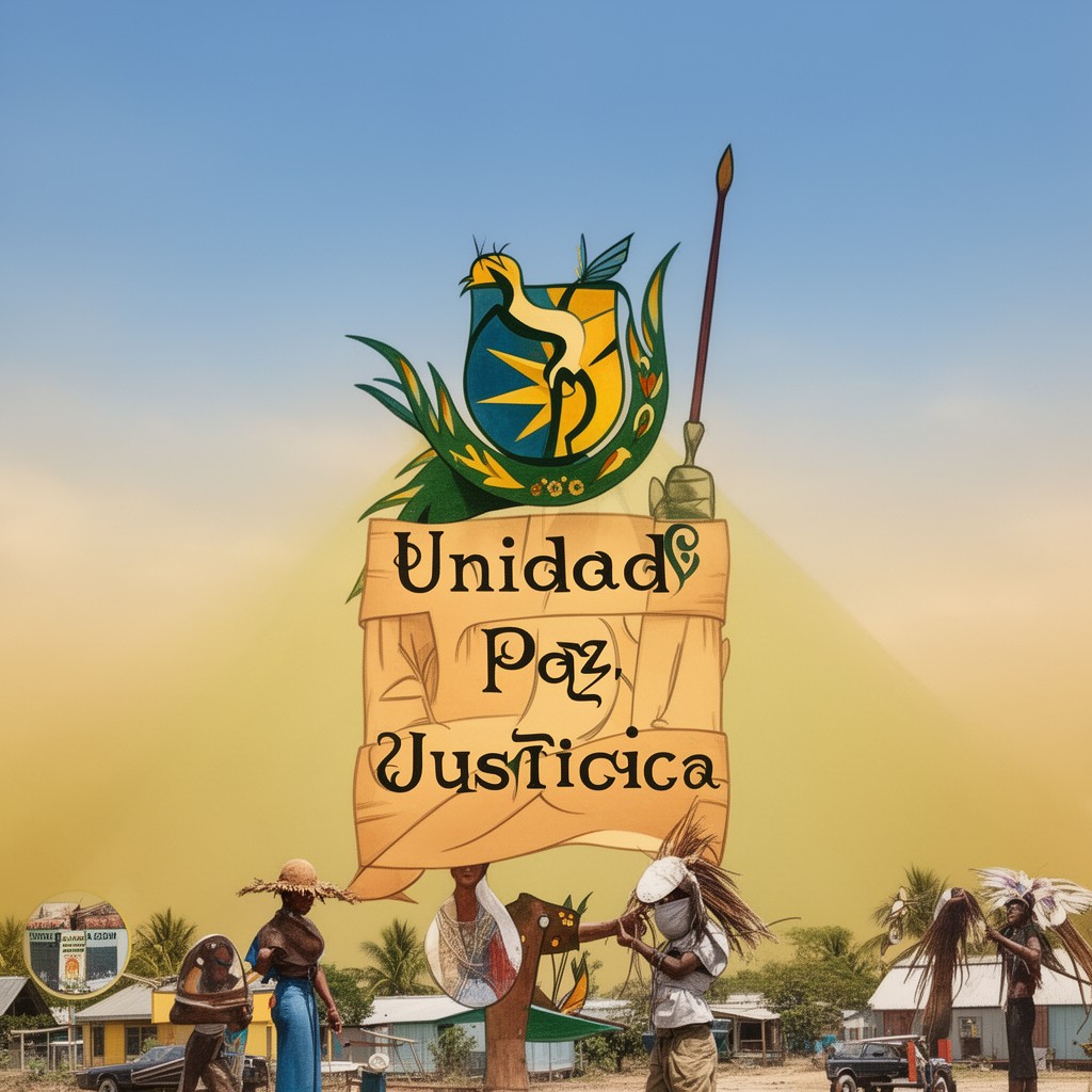 AI-generated illustration of Unidad, Paz, Justicia