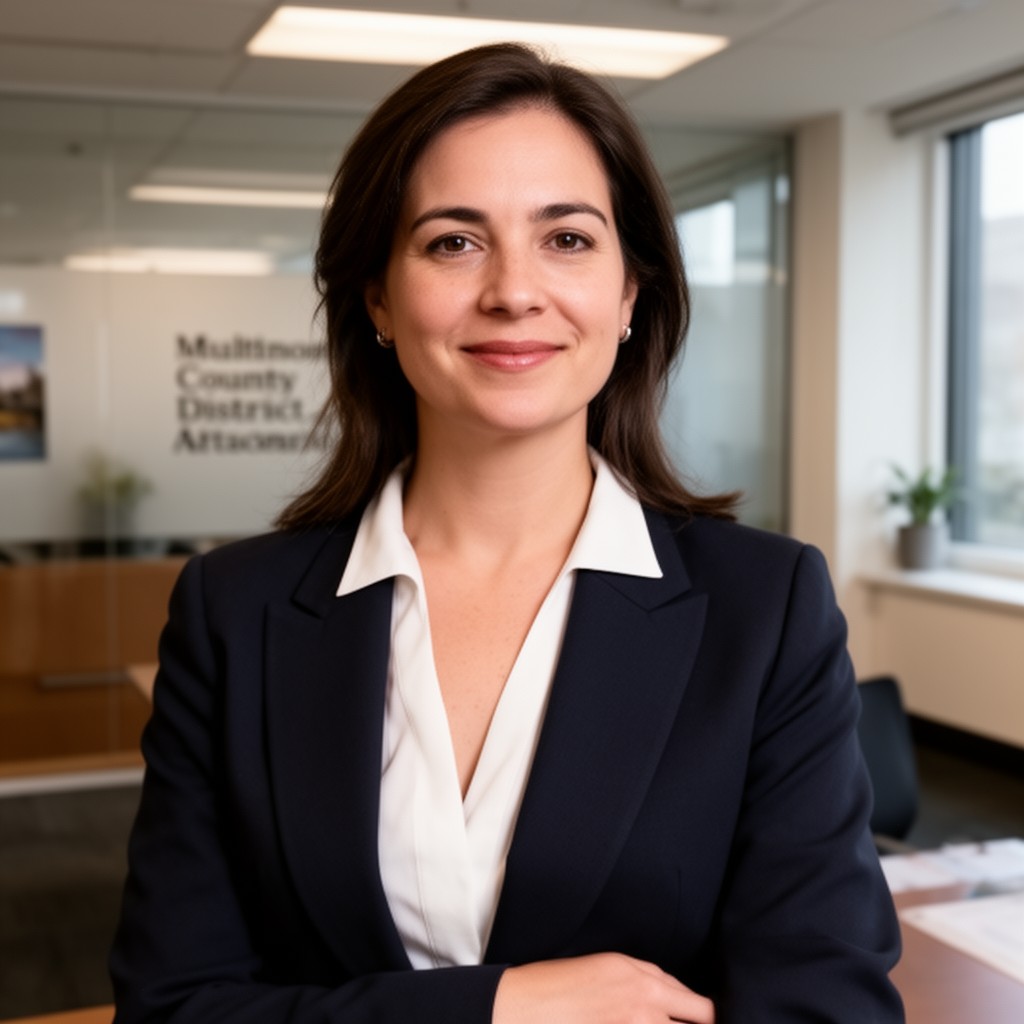 AI-generated illustration of Multnomah County District Attorney