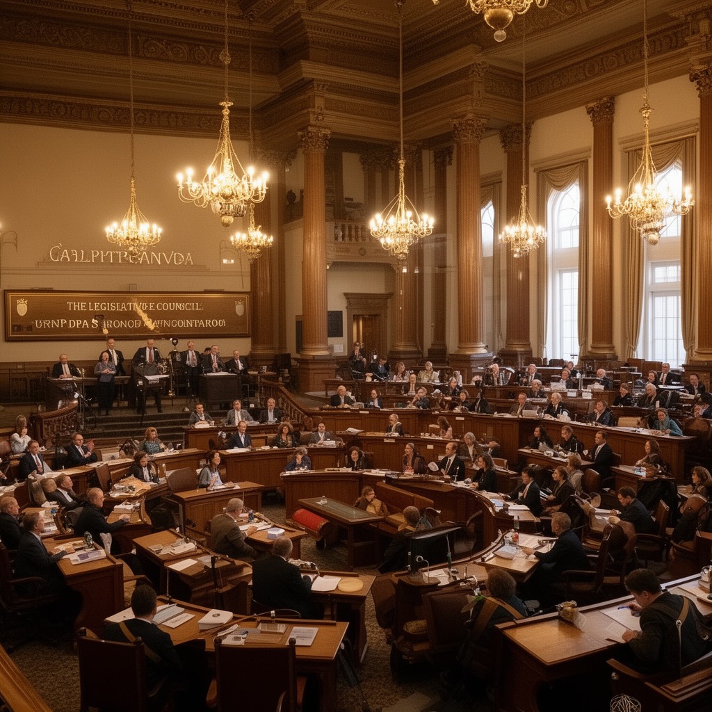AI-generated illustration of Legislative Council of Upper Canada