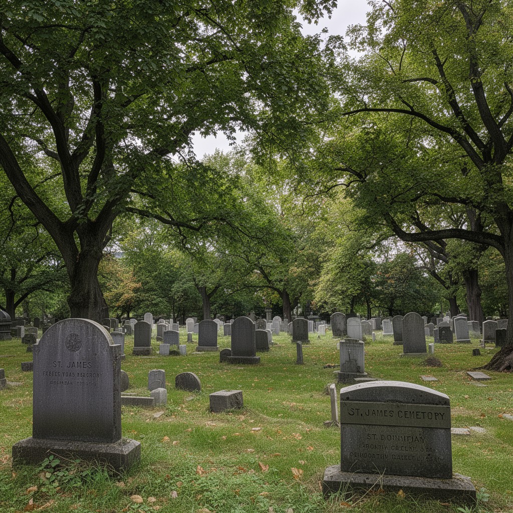 AI-generated illustration of St. James' Cemetery, Toronto