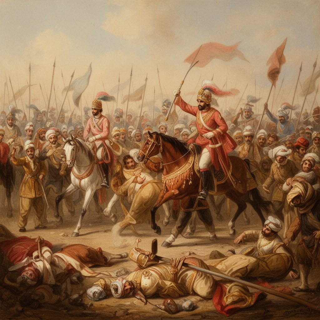 AI-generated illustration of Third Battle of Panipat