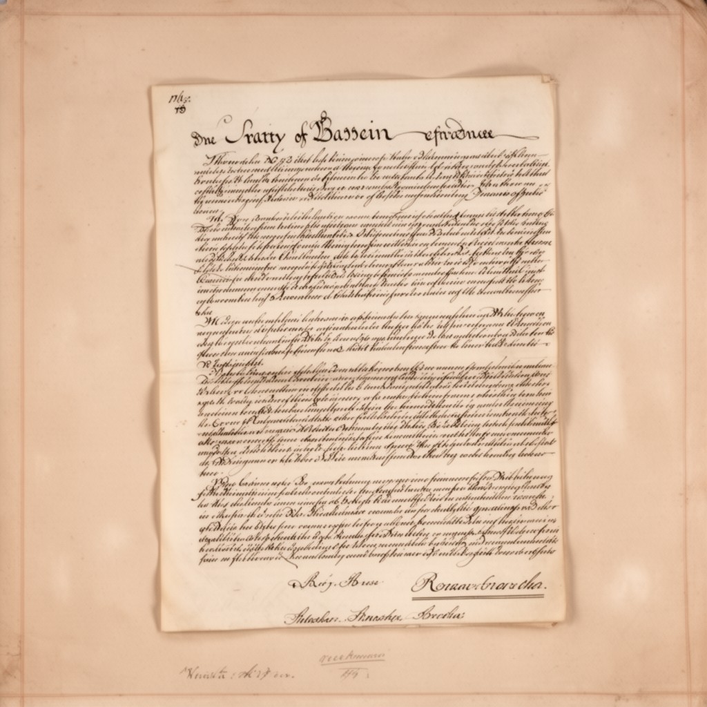AI-generated illustration of Treaty of Bassein (1802)