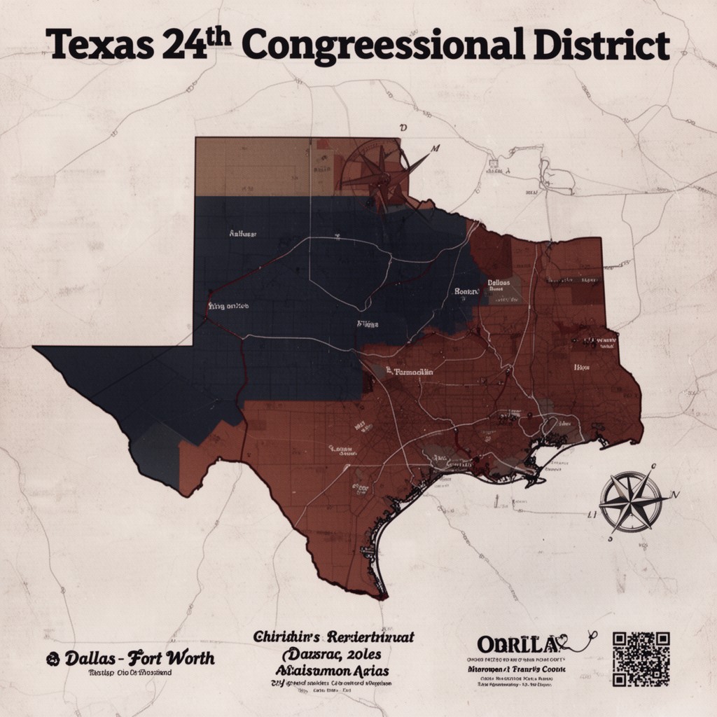 AI-generated illustration of Texas's 24th congressional district