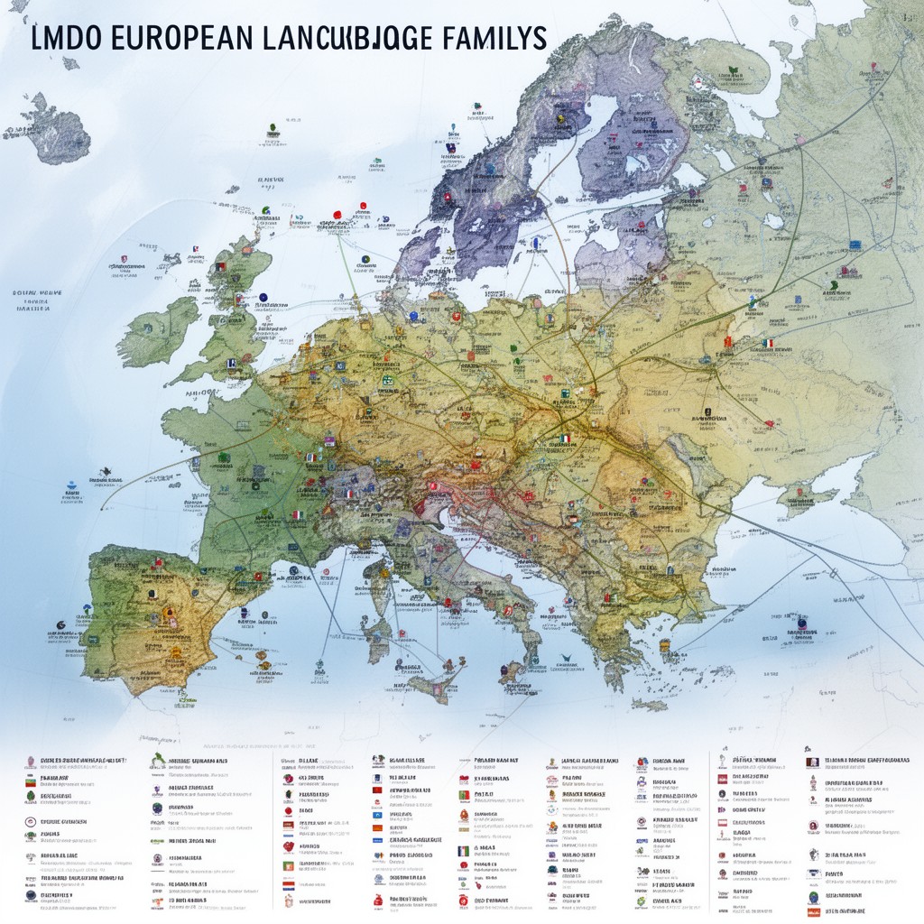 AI-generated illustration of Indo-European language family