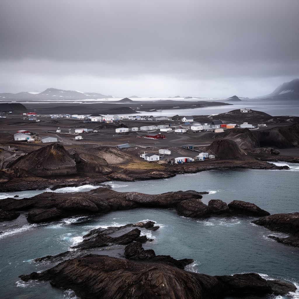AI-generated illustration of Kerguelen Islands