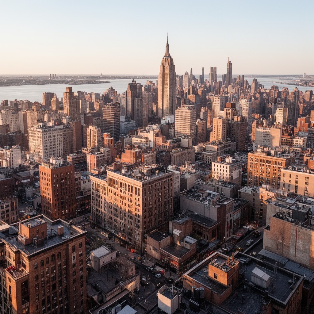 AI-generated illustration of West Side of Manhattan