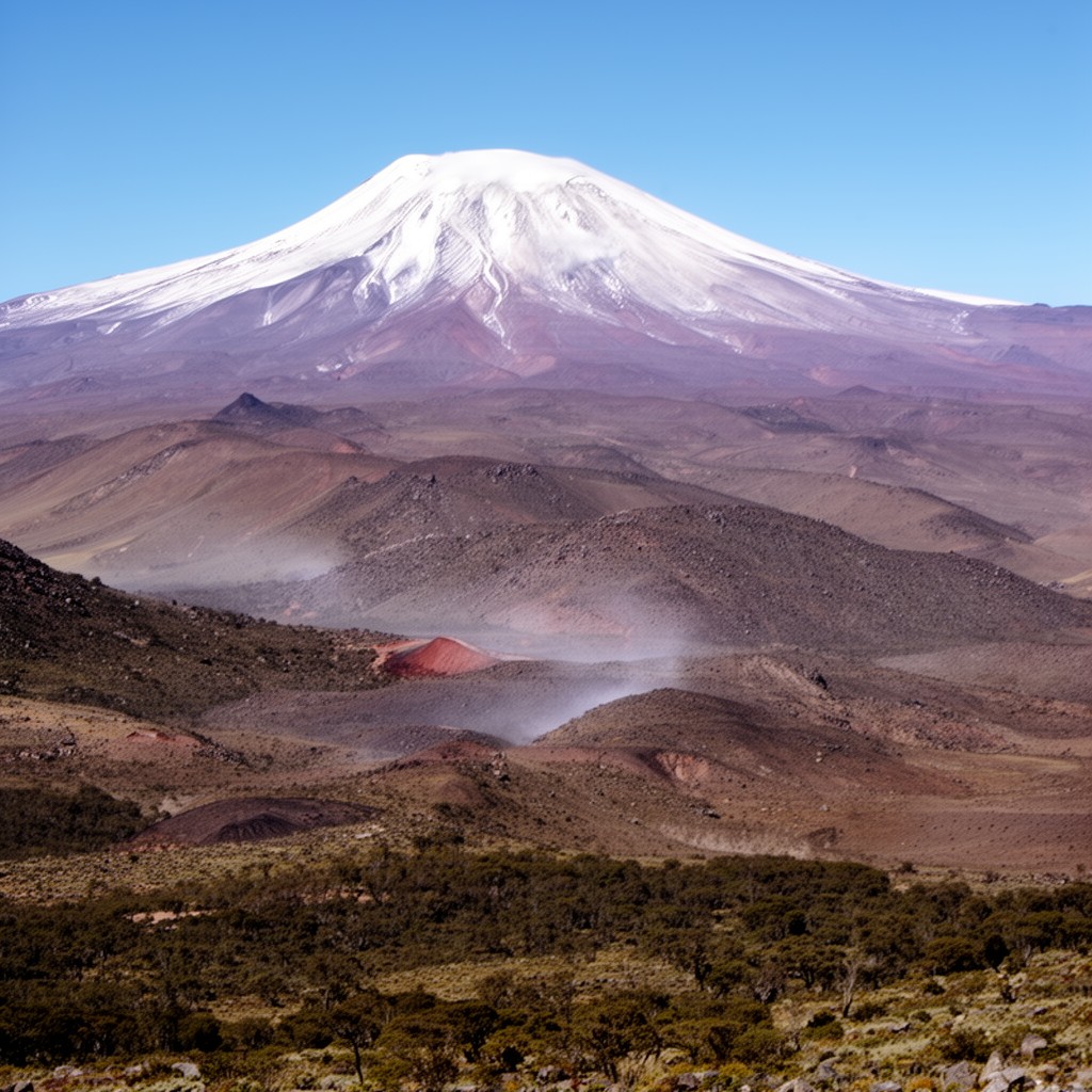 AI-generated illustration of Nevado de Acay volcanic center