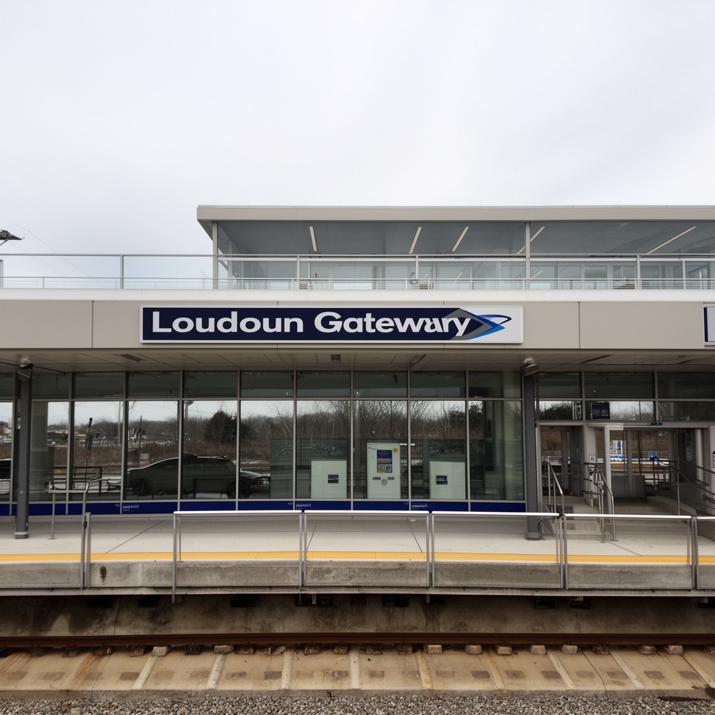 AI-generated illustration of Loudoun Gateway station