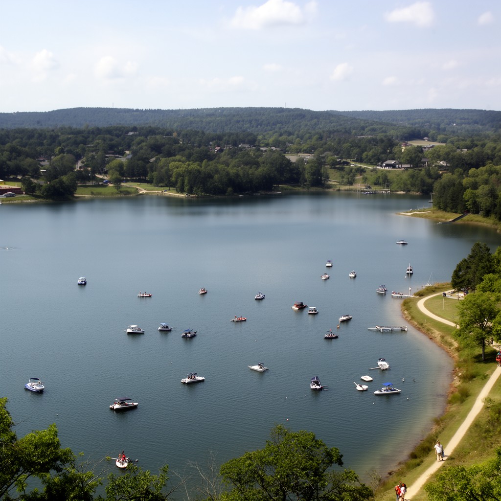 AI-generated illustration of Lake Jacomo