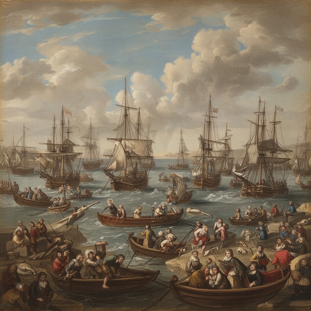 AI-generated illustration of Battle of Lagos (1693)