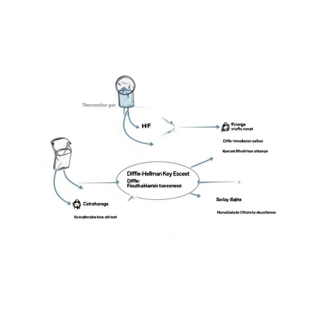 AI-generated illustration of Diffie–Hellman key exchange