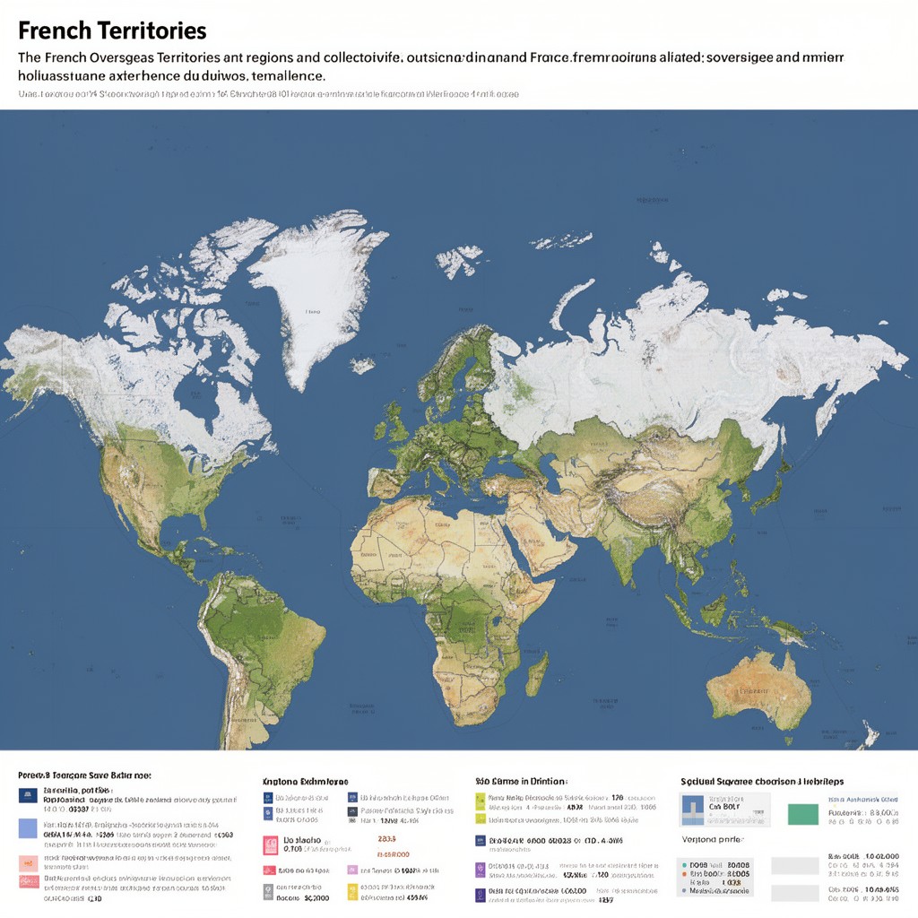 AI-generated illustration of French overseas territories