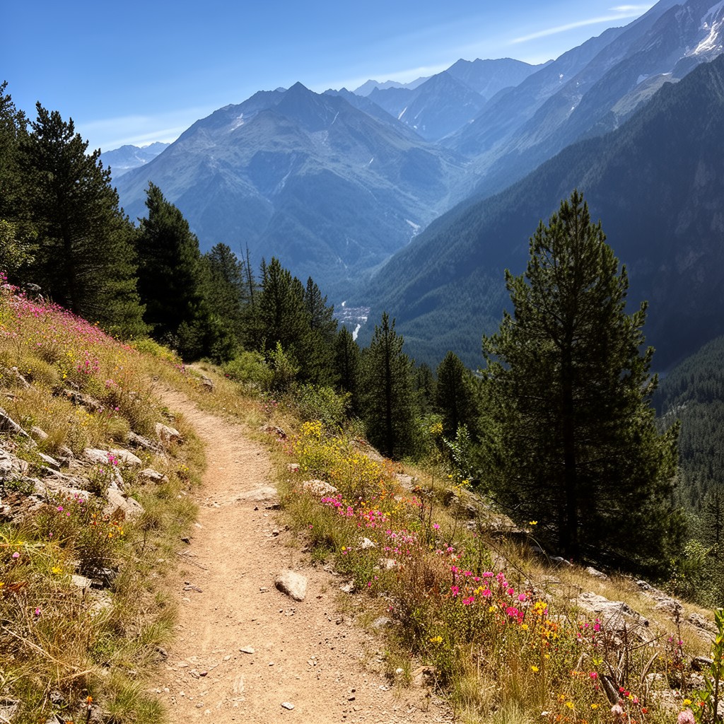 AI-generated illustration of GR10 long-distance footpath