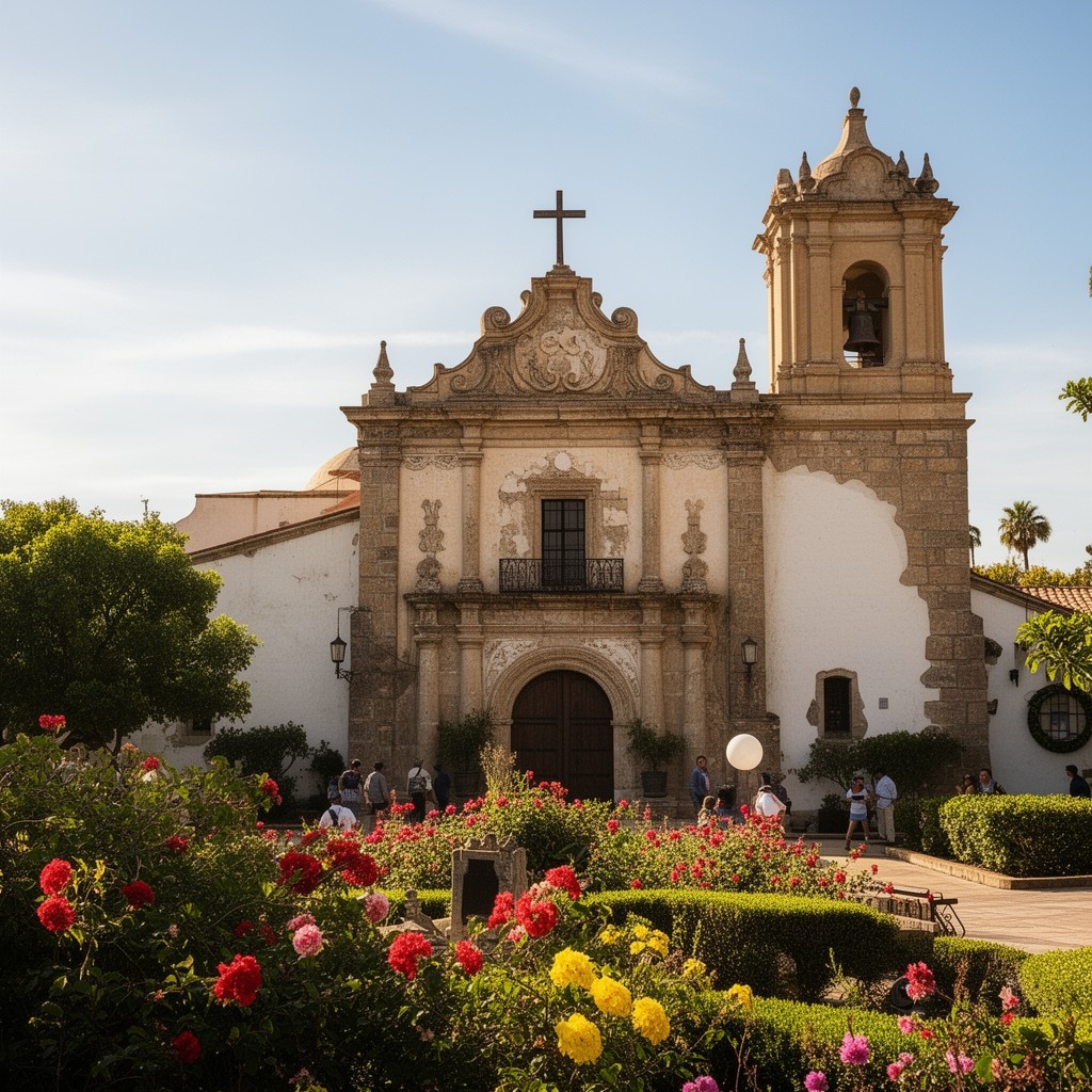 AI-generated illustration of Santa Barbara Mission