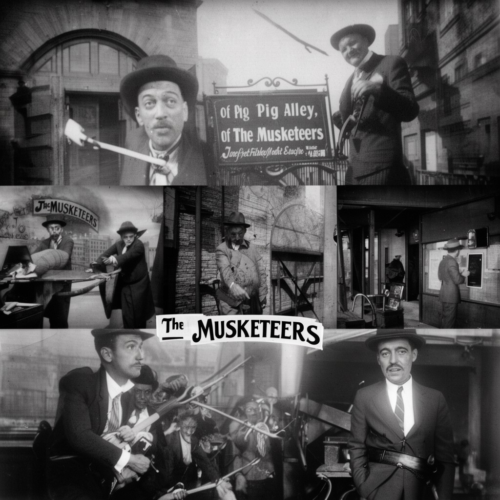 AI-generated illustration of The Musketeers of Pig Alley