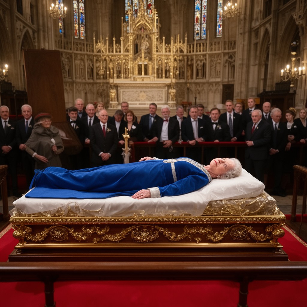 AI-generated illustration of lying-in-state of Elizabeth II