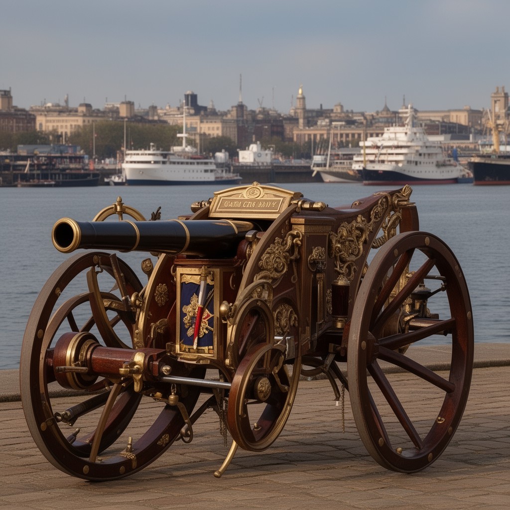 AI-generated illustration of State Gun Carriage of the Royal Navy