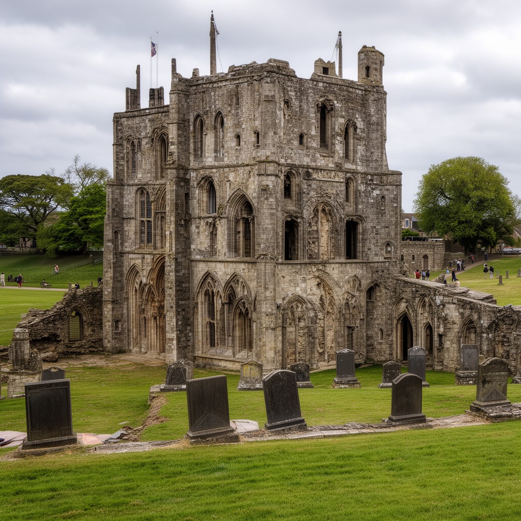 AI-generated illustration of Battle Abbey and Battlefield