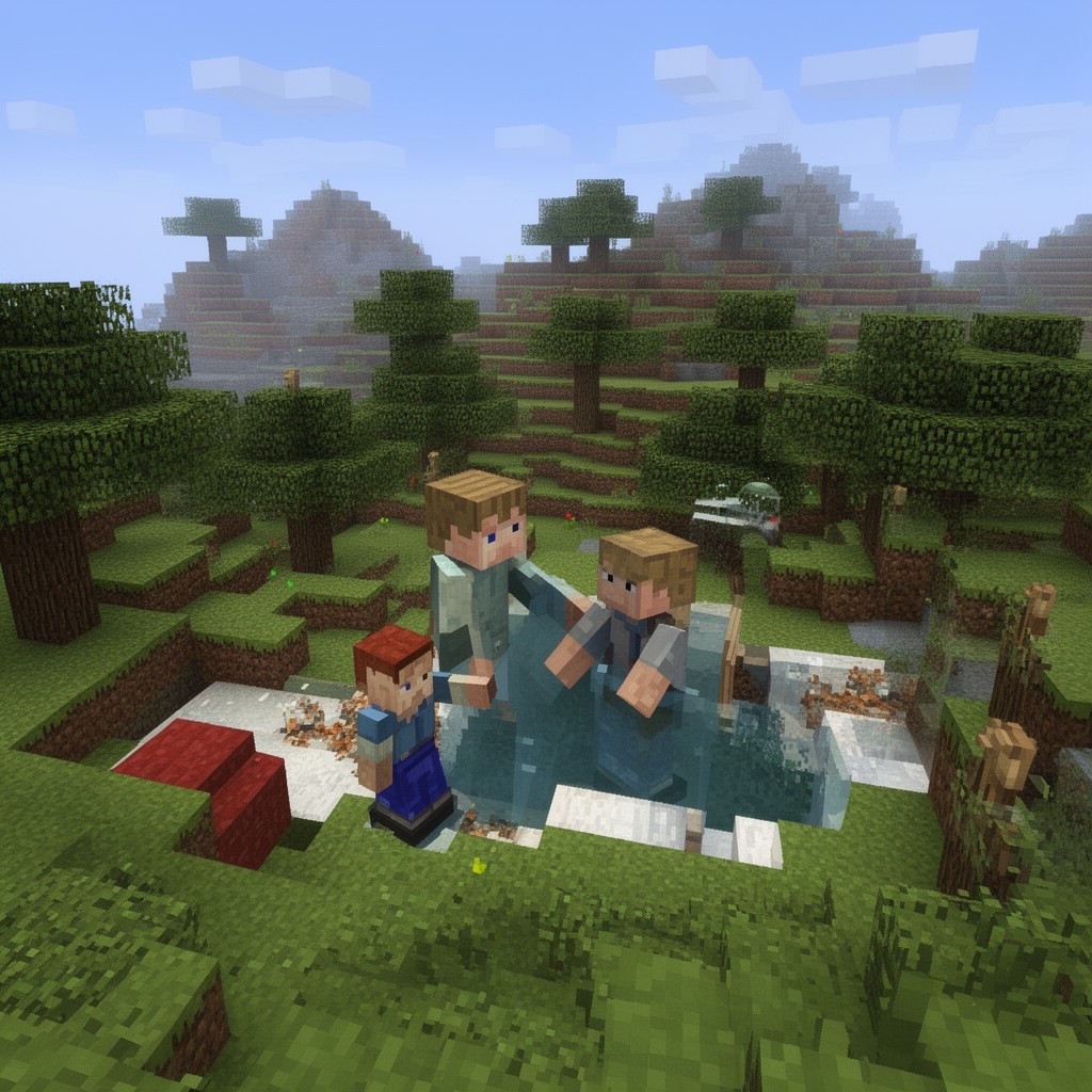 AI-generated illustration of Minecraft