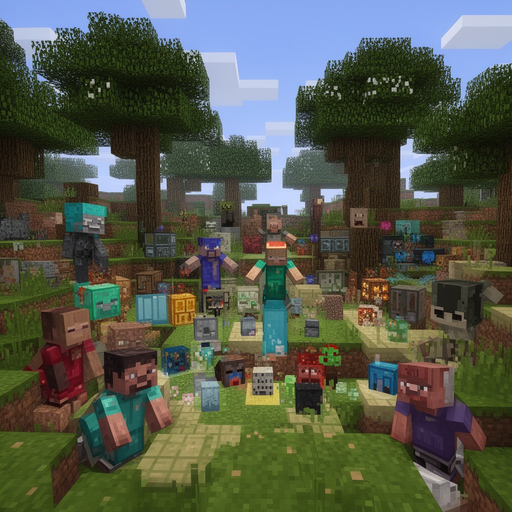 AI-generated illustration of Minecraft Marketplace