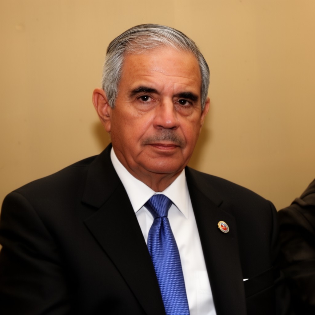 AI-generated illustration of President Alfredo Cristiani