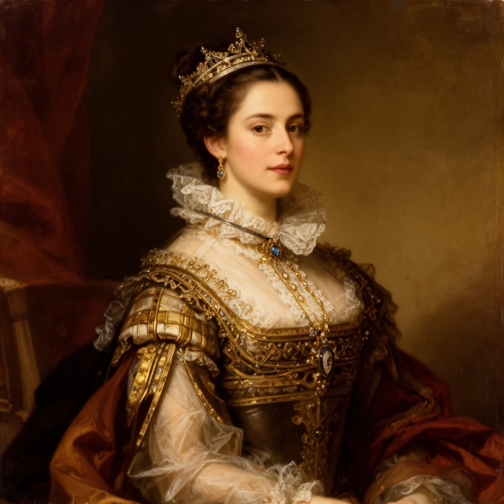 AI-generated illustration of María Enríquez de Toledo y Guzmán