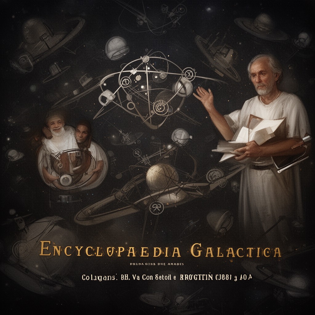 AI-generated illustration of Encyclopaedia Galactica