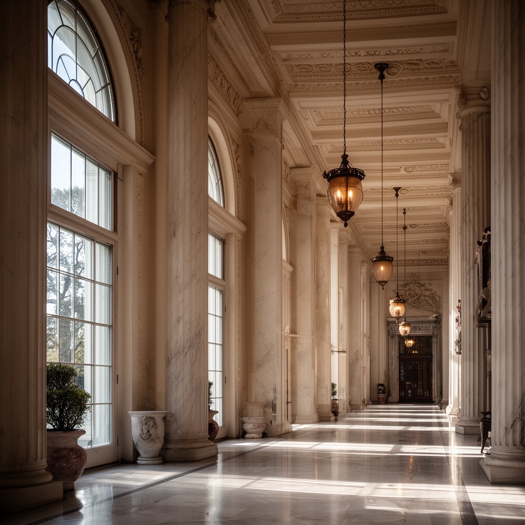 AI-generated illustration of West Wing Colonnade