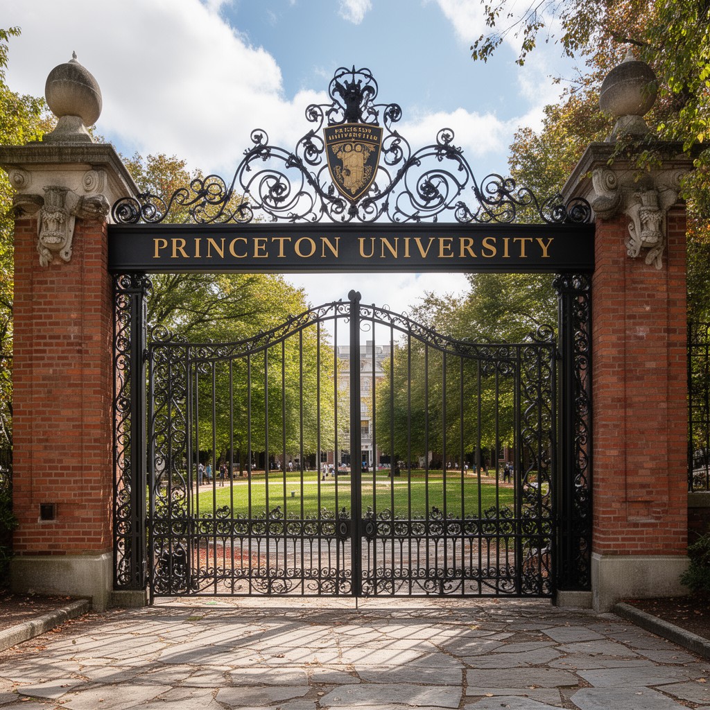 AI-generated illustration of Princeton University FitzRandolph Gate