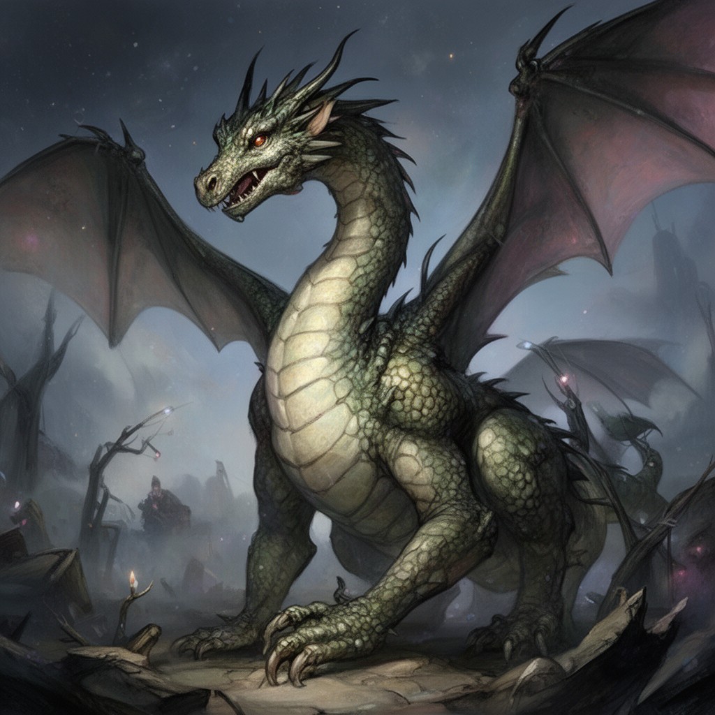 AI-generated illustration of The Dragon in My Garage