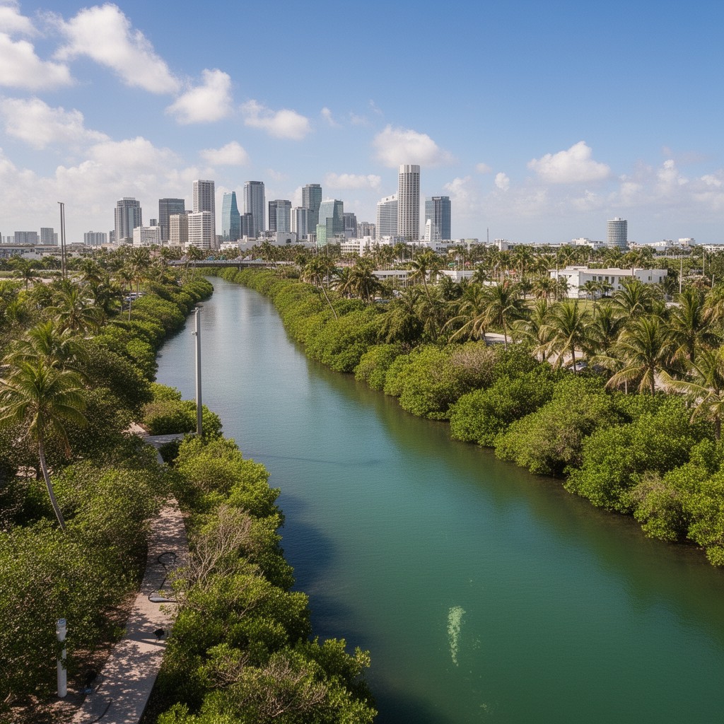 AI-generated illustration of Miami River