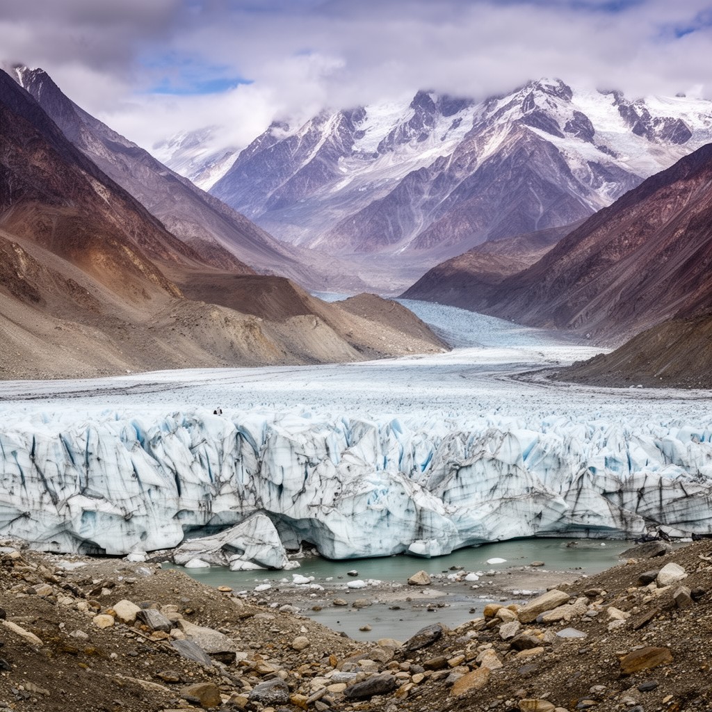 AI-generated illustration of Biafo Glacier