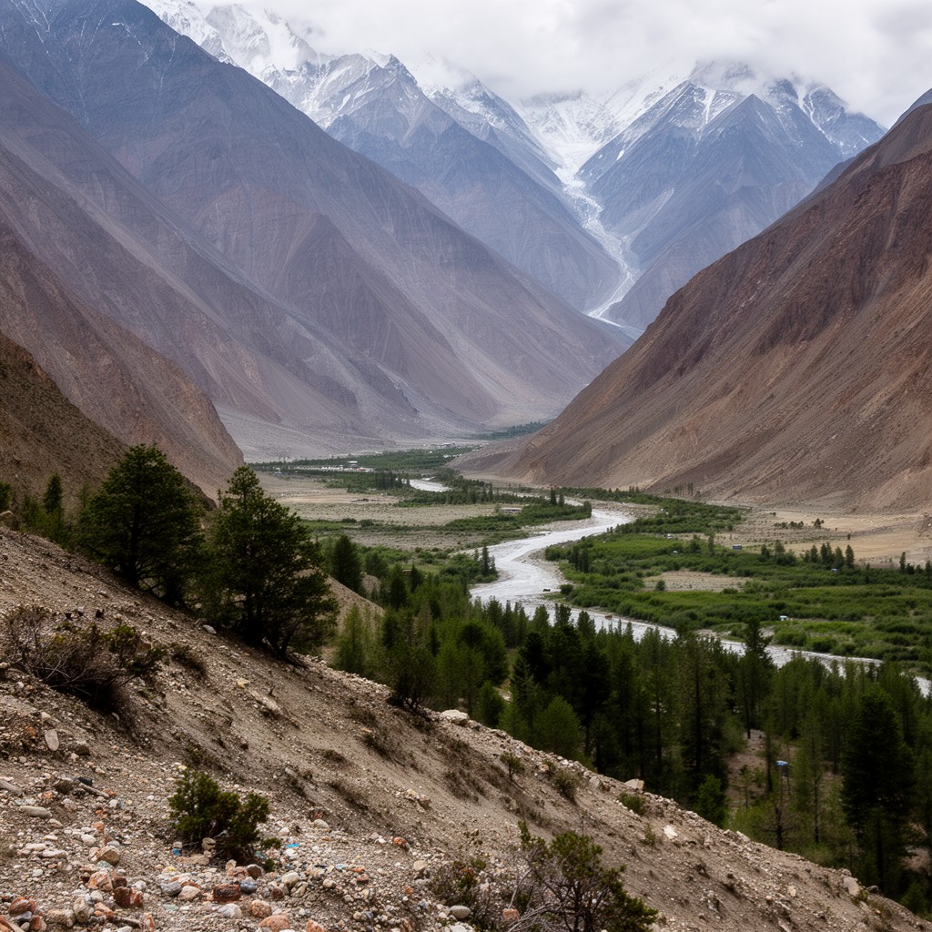 AI-generated illustration of Shigar Valley
