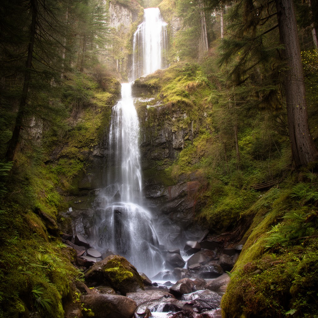 AI-generated illustration of Wahkeena Falls