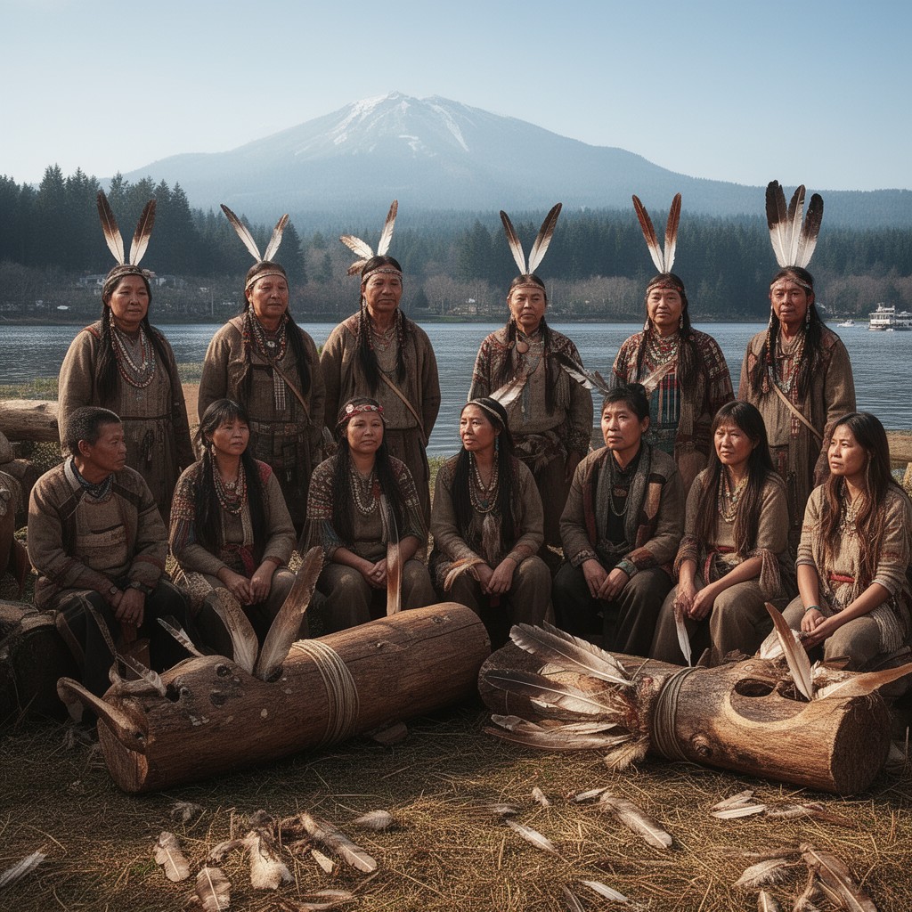 AI-generated illustration of Duwamish people