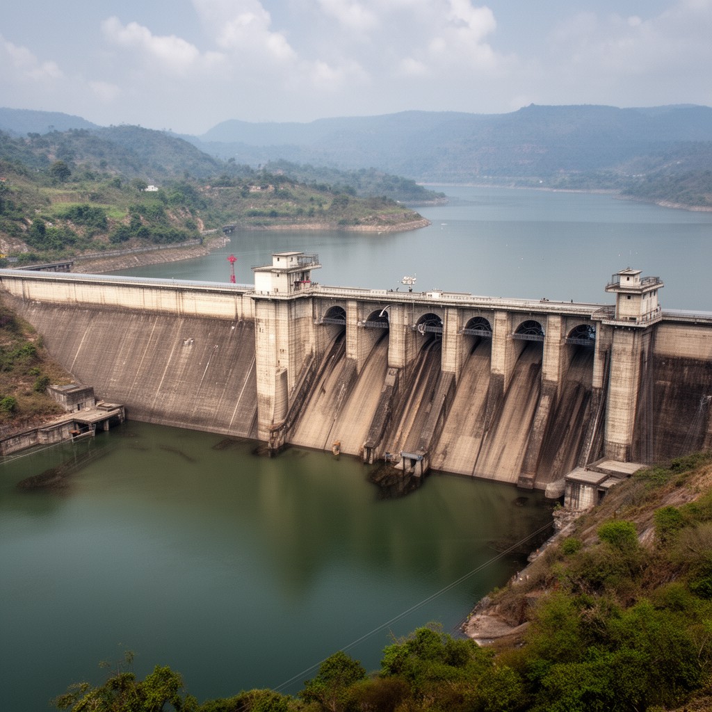 AI-generated illustration of Bargi Dam
