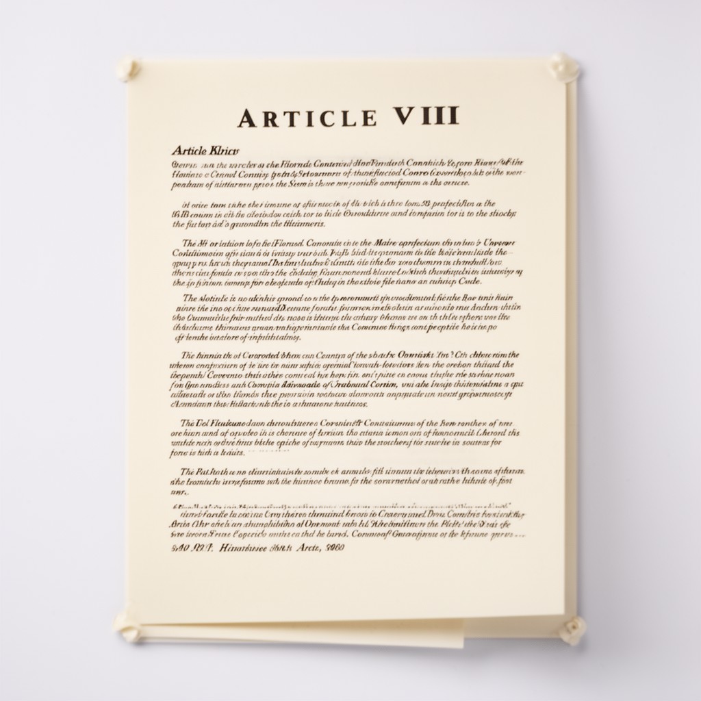 AI-generated illustration of Article VIII