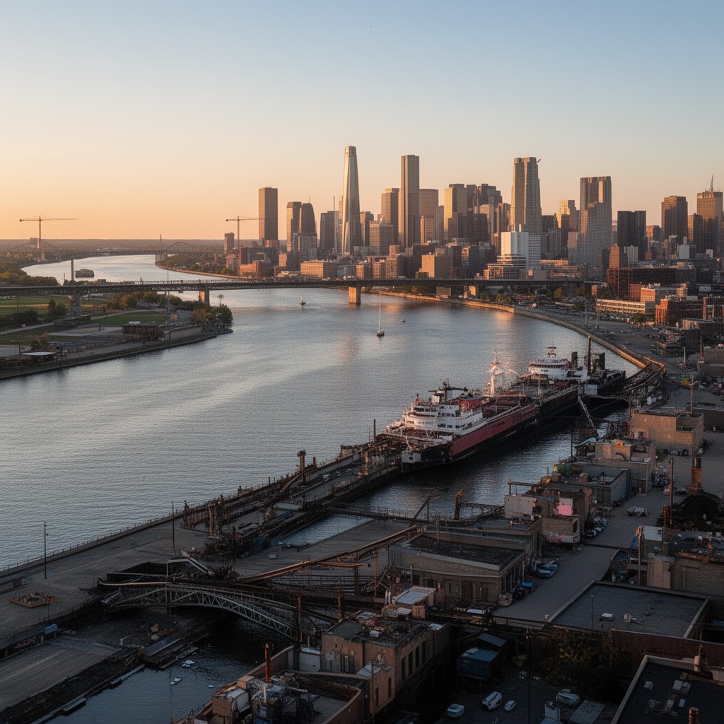 AI-generated illustration of Detroit River
