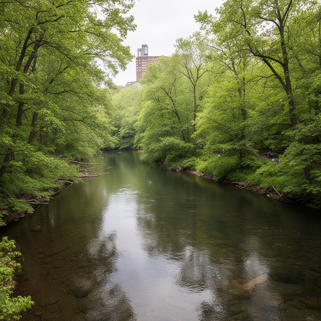 AI-generated illustration of Middle Branch Croton River