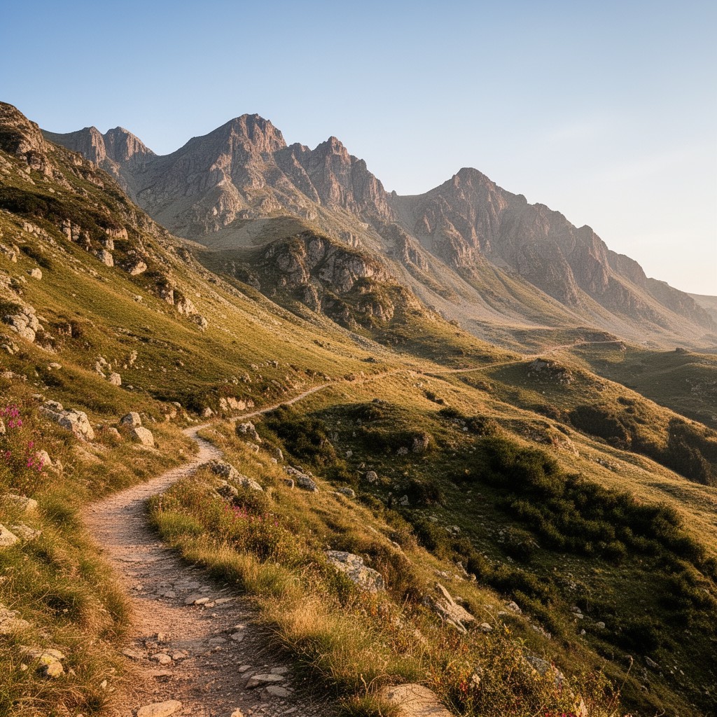 AI-generated illustration of GR11 long-distance footpath