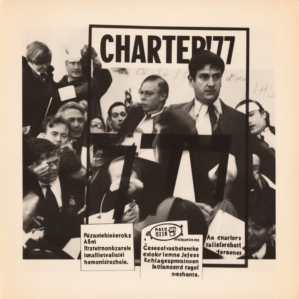 AI-generated illustration of Charter 77 movement
