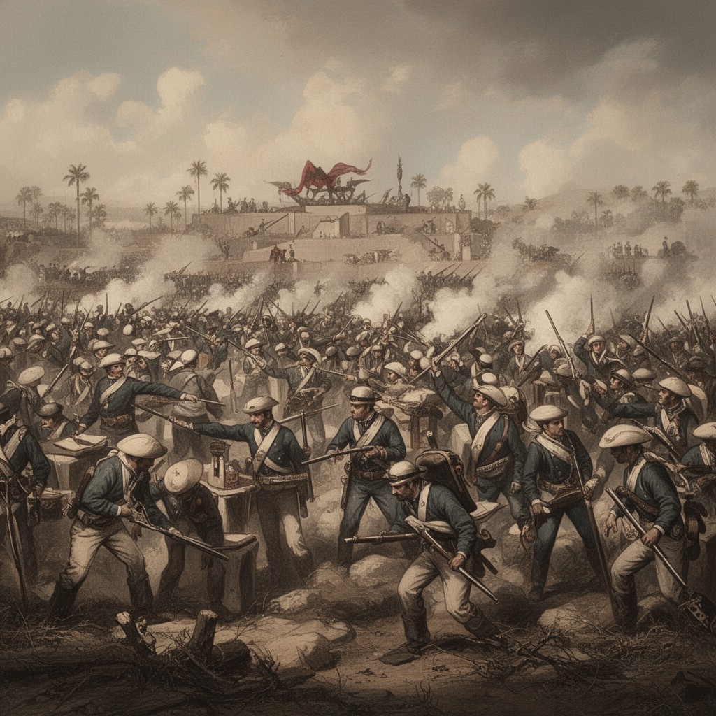 AI-generated illustration of Battle of Resaca de la Palma