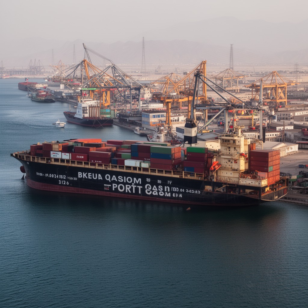 AI-generated illustration of Port Qasim