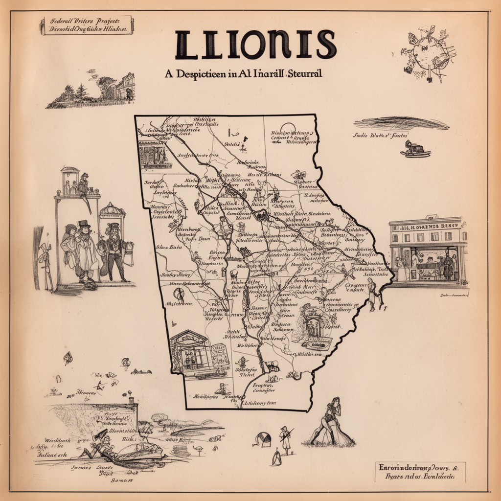 AI-generated illustration of Illinois: A Descriptive and Historical Guide