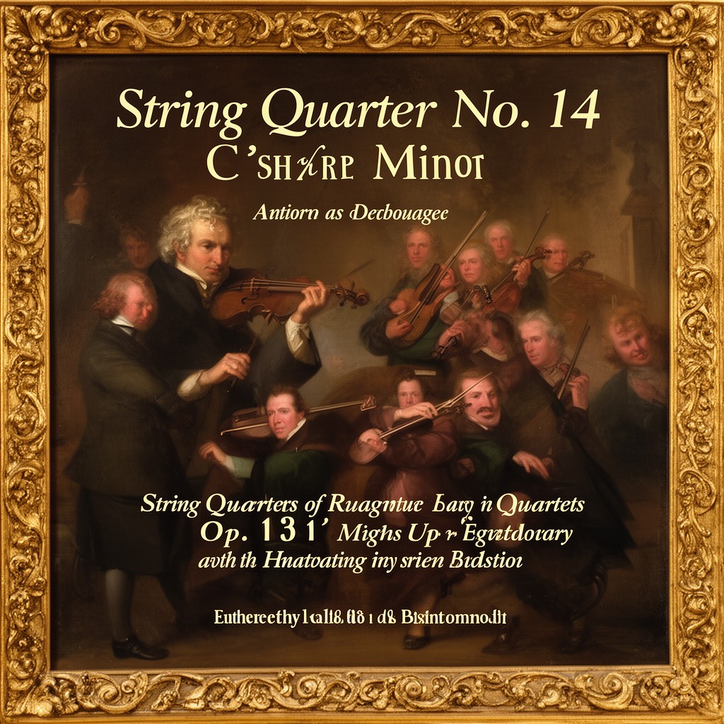 AI-generated illustration of String Quartet No. 14 in C-sharp minor, Op. 131
