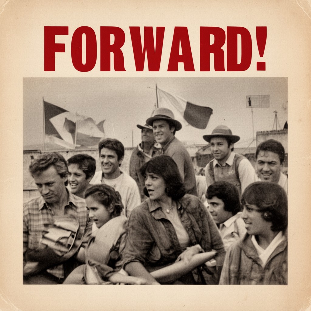 AI-generated illustration of Forward!