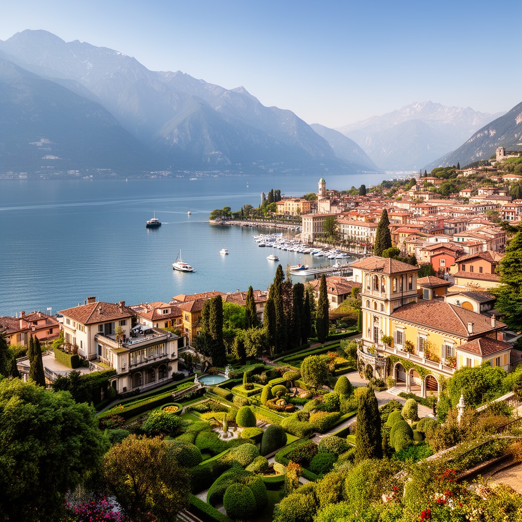AI-generated illustration of Gardone Riviera