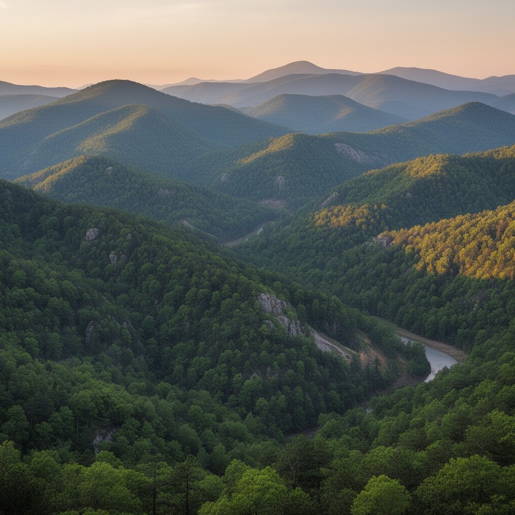 AI-generated illustration of Ouachita Mountains