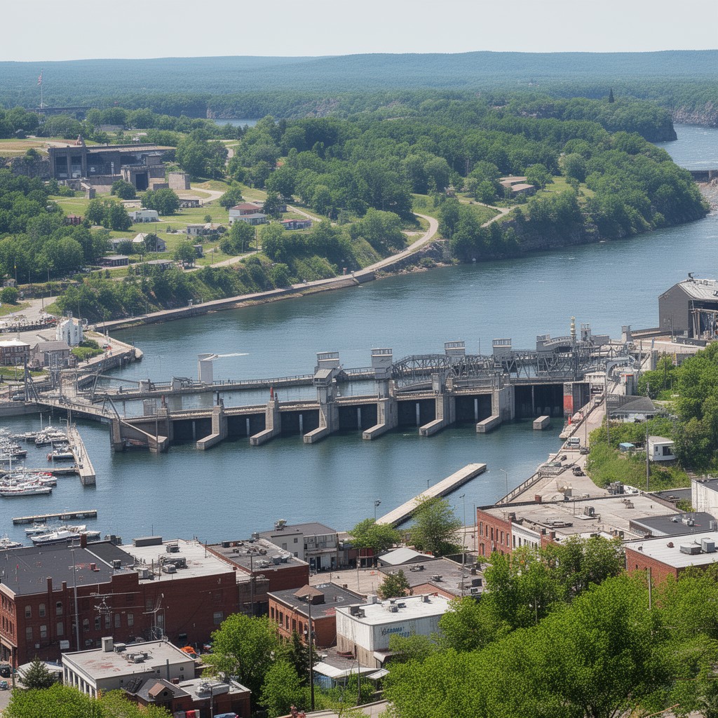 AI-generated illustration of Sault Ste. Marie, Michigan
